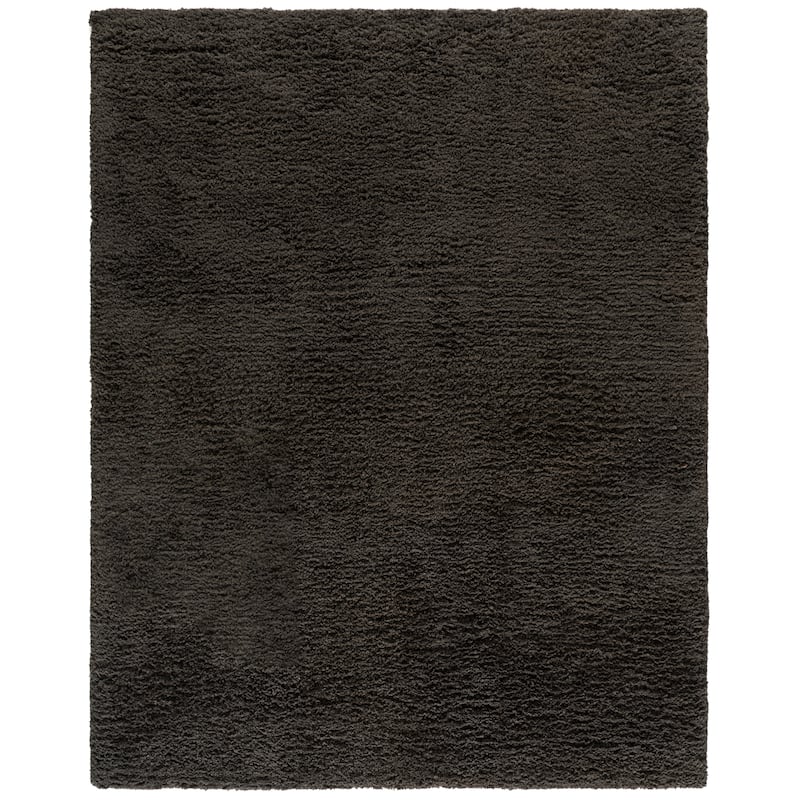 SAFAVIEH Handmade Sheep Shag Dochia Solid Polyester Rug