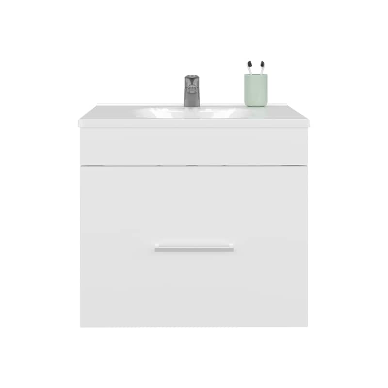 Bathroom Vanity with Clean and minimalist design, 1 Drawer, White,easy to assemble
