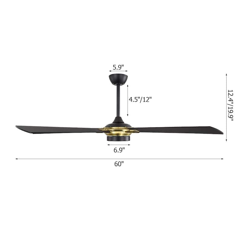 MLiAN 60 In. 5-Plywood Blades Indoor Ceiling Fan with Light Kit and Remote