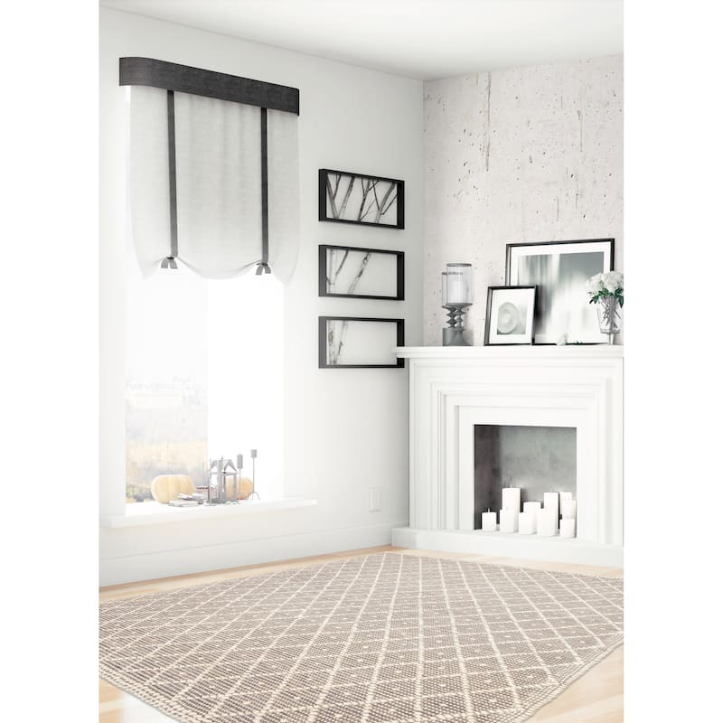 ECARPETGALLERY Braid weave Sienna Taupe Wool Rug - 5'1 x 7'11