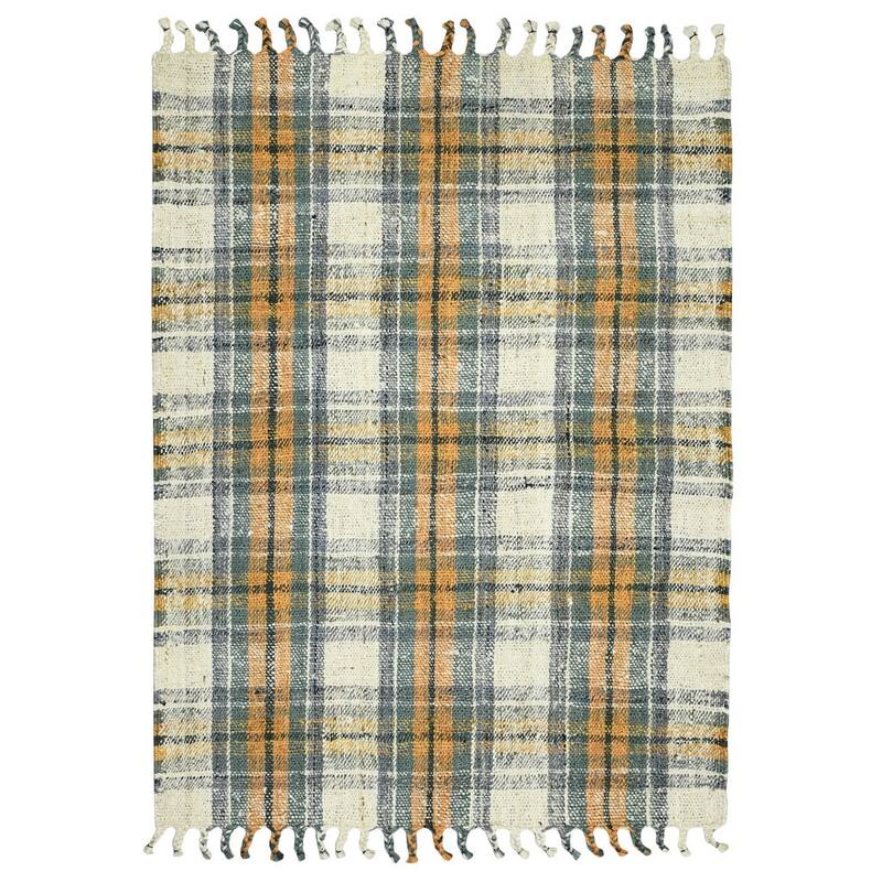 HomeRoots Plaid Lodge Rectangle Area Rug