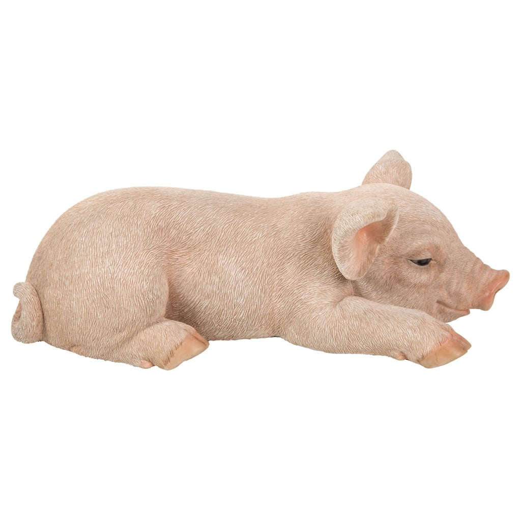 11.50" Sleeping Piglet Outdoor Garden Statue