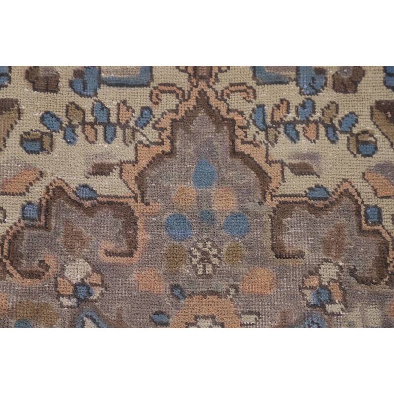 Traditional Tabriz Persian Vintage Rug Hand-Knotted Wool Carpet - 6'10"x 9'10"