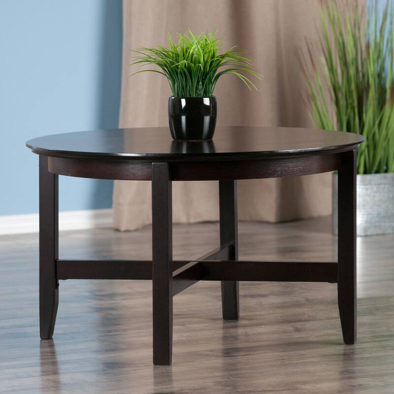 Toby Round Coffee Table, Espresso - 30 x 30 x 18.11 inches