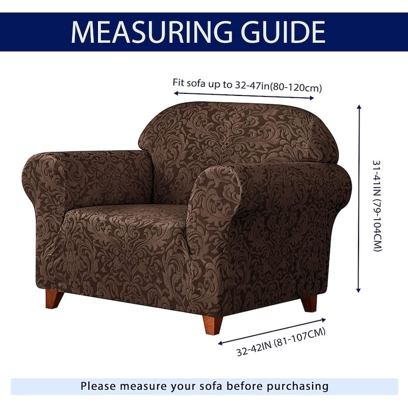 Subrtex 1 Piece Armchair Slipcover Jacquard Damask Spandex Furniture Protector