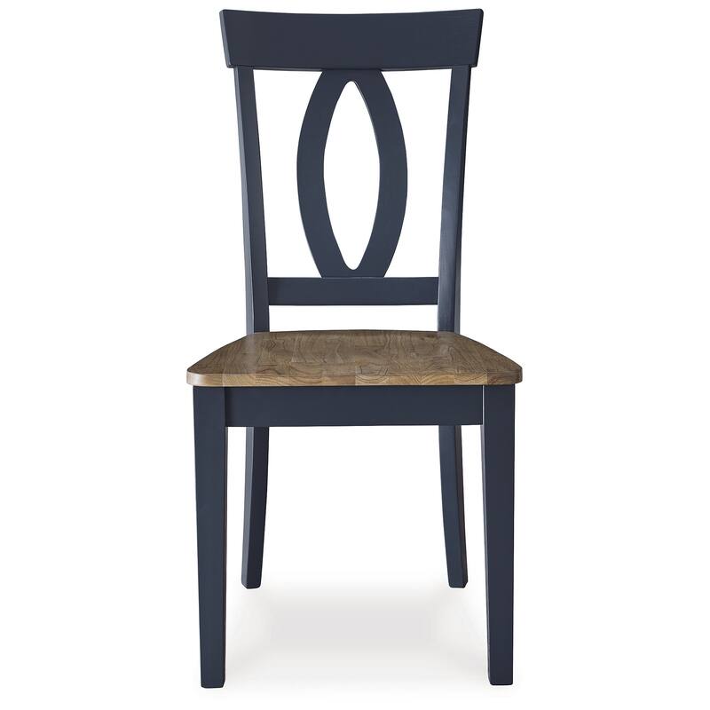 Signature Design by Ashley Landocken Brown/Blue Dining Chair - 18.25" W x 20" D x 37.63" H