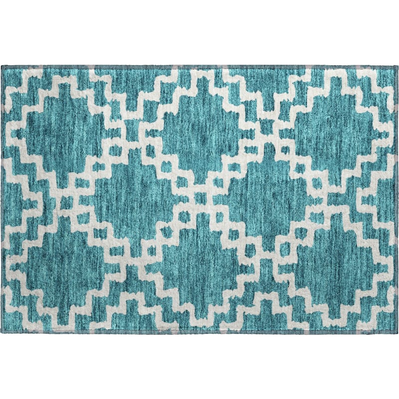 Premium Washable Super Soft Geo Trellis Mayfield Rug