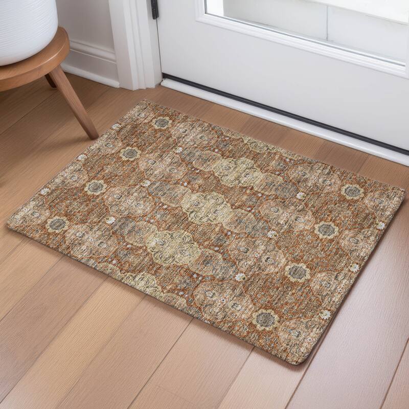 Machine Washable Indoor/ Outdoor Global Budden Chantille Rug