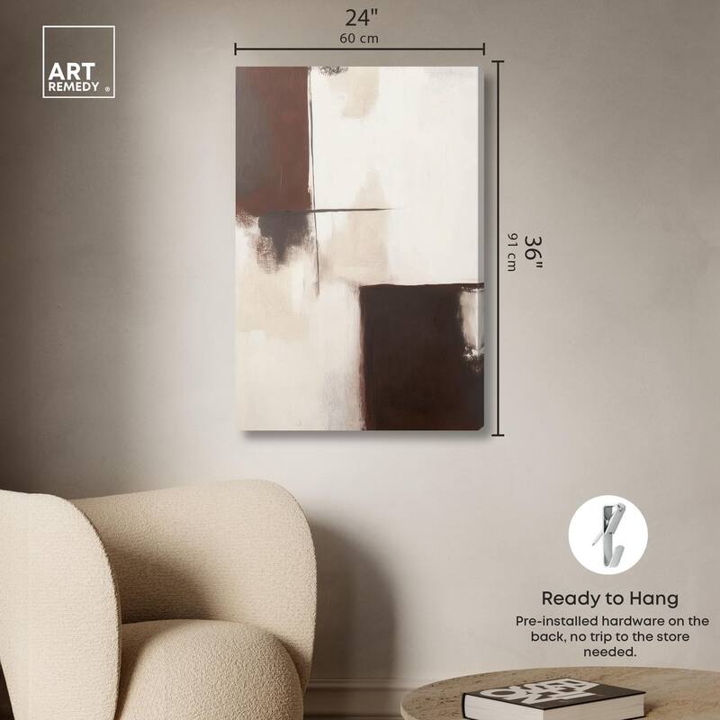Burgundy and Beige Canvas by Art Remedy, Gallery Wrapped