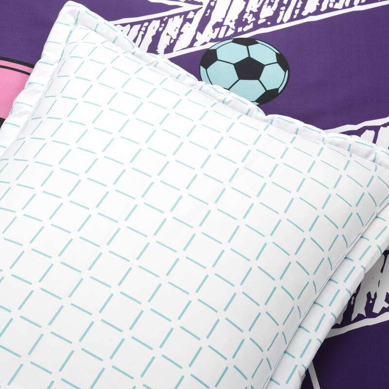 Lush Decor Girls Soccer Kick Reversible Oversized Comforter