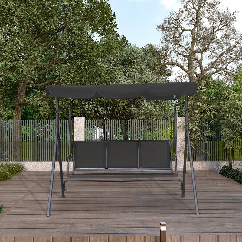 Clihome 3 Person Outdoor Textilene Porch Swing
