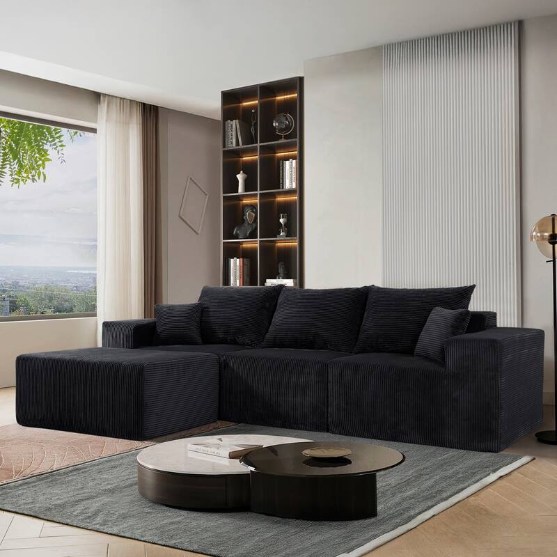 GDFStudio - 4-Piece Modular L-Shaped 100" Sectional Sofa with Chaise Lounge