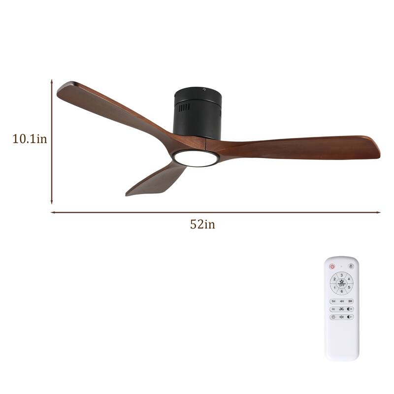 52 Inch Ceiling Fan with Light and Remote Control, 6-speed Reversible DC Motor