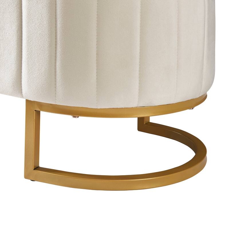 Elegant Upholstered Velvet Storage Ottoman with Button-Tufted,Storage Bench with Metal Legs for Bedroom,Living Room