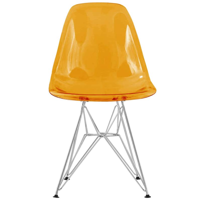 LeisureMod Cresco Molded 2-Tone Eiffel Side Chair - White Blue - 17"L x 18.4"W x 32"H