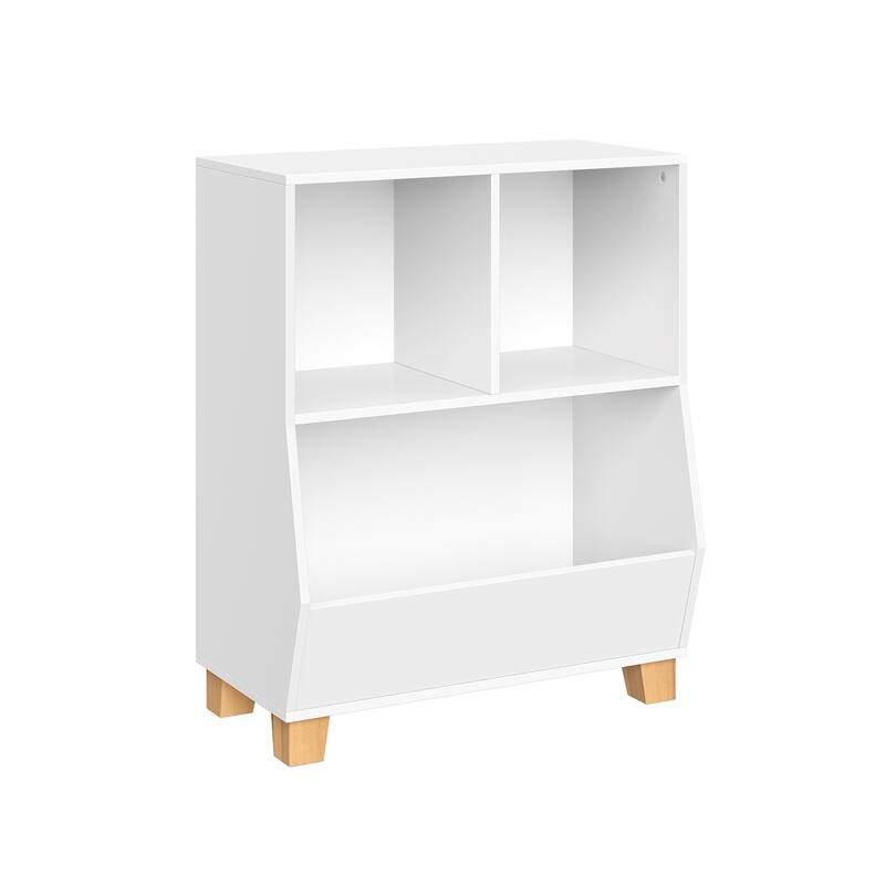 RiverRidge Kids Catch-All 24in Toy Storage Organizer with 2 Cubbies and 2 Storage Compartments - with Optional Bins - White No Bins