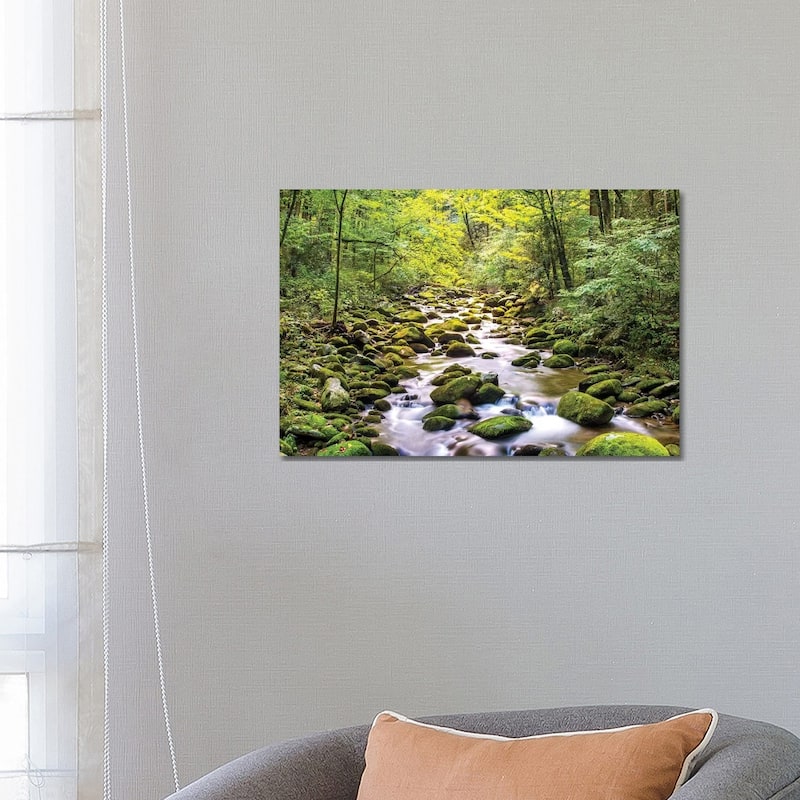 iCanvas "Creek Running Through Roaring Fork In Smoky Mountains" by Susan Schmitz Canvas Print - 18x26x1.5
