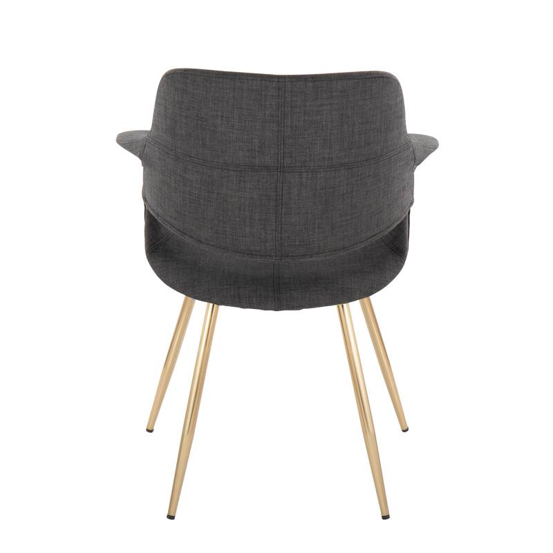 Silver Orchid Fauske Upholstered Chair with Metal Legs - Set of 2