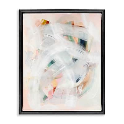 Stupell Soft Abstraction with Curved Lines Framed Floater Canvas Wall Art Design By Gemma Bardot