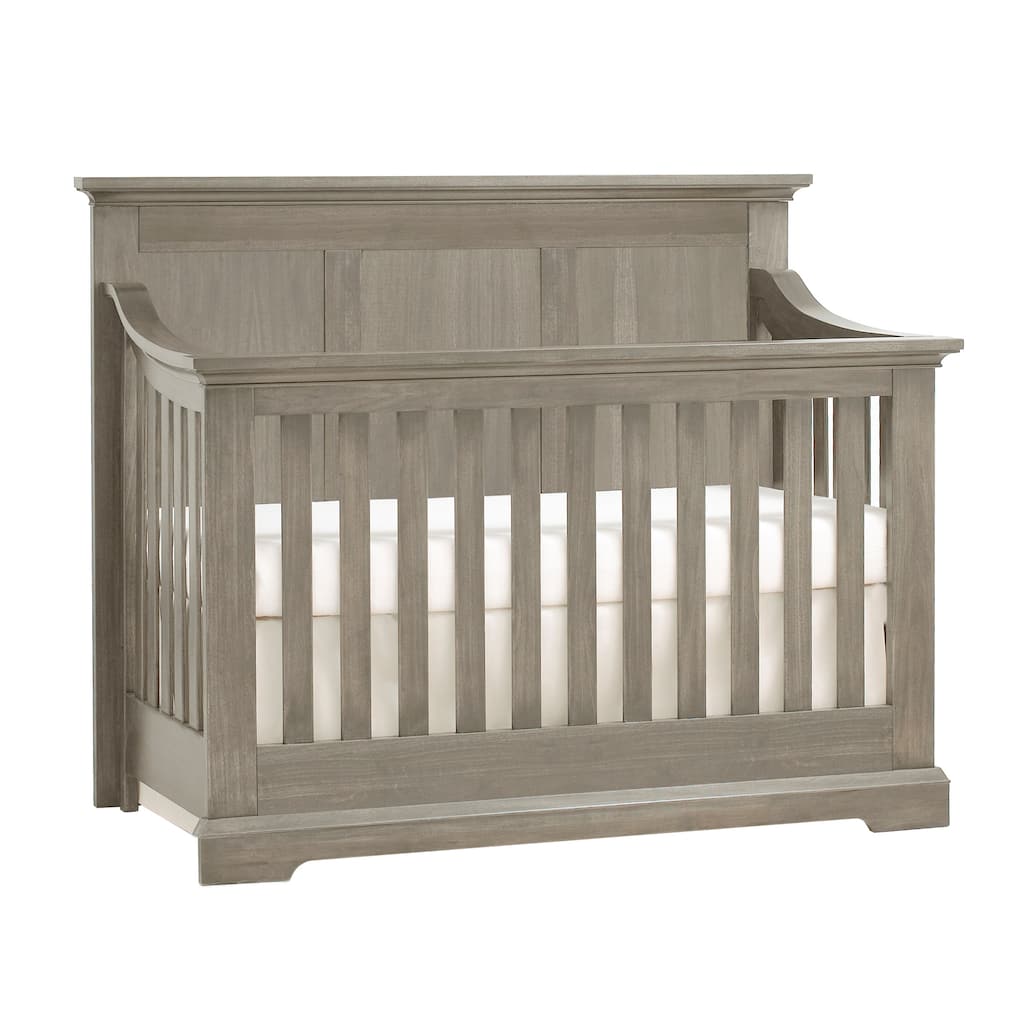 HomeRoots Ash Gray Solid and Manufactured Wood Standard Four In One Convertible Crib - 60.75