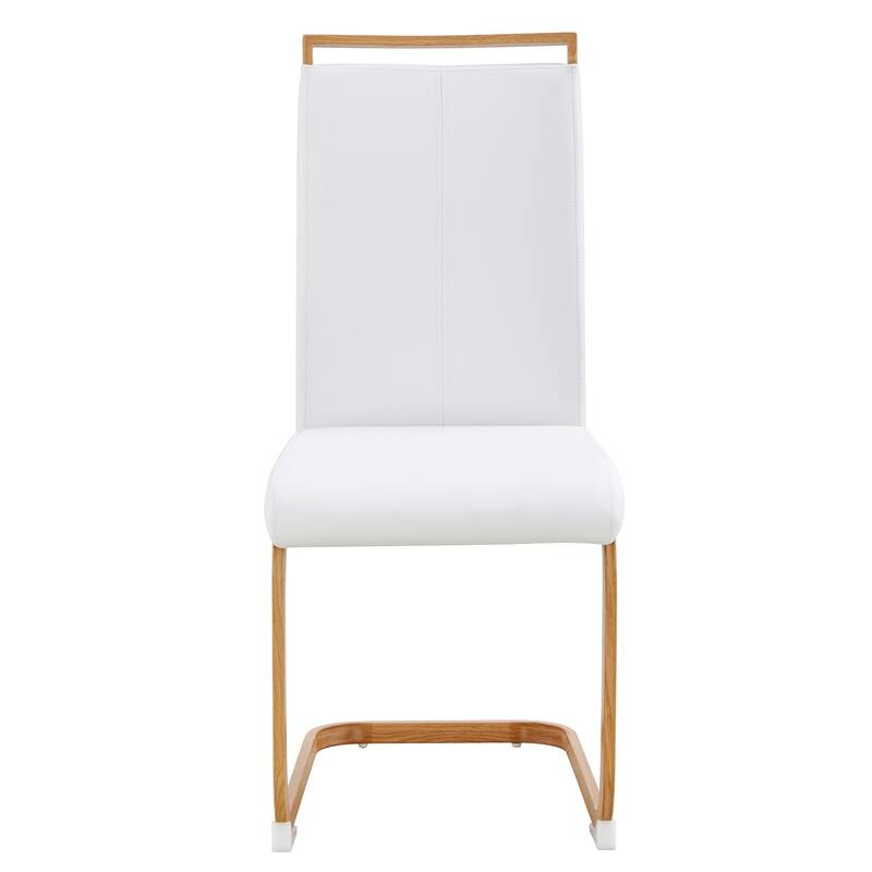 Modern Dining Chair Set of 4, High Back Upholstered Side Chair with C-Shaped Tube Metal Legs Office Chair, Club Guest Chair