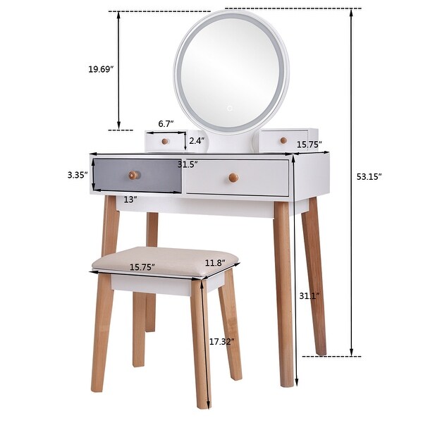 Bedroom Light Luxury Makeup Table with Mirror - Overstock - 31140177