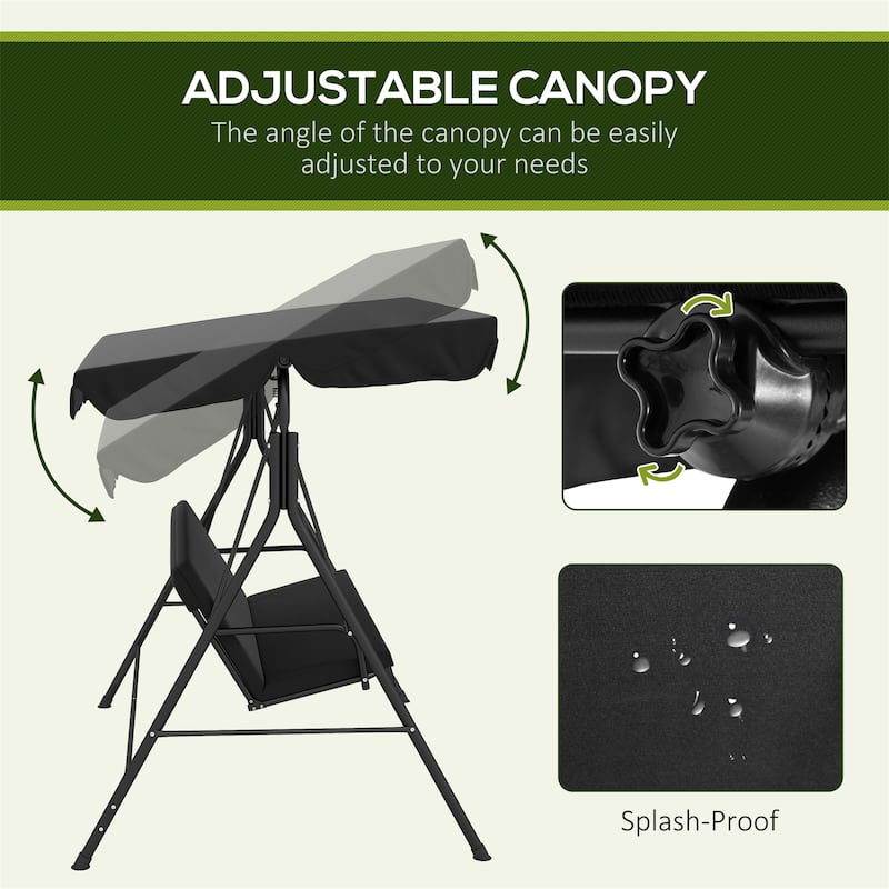 3-Seat Outdoor Patio Swing Chair