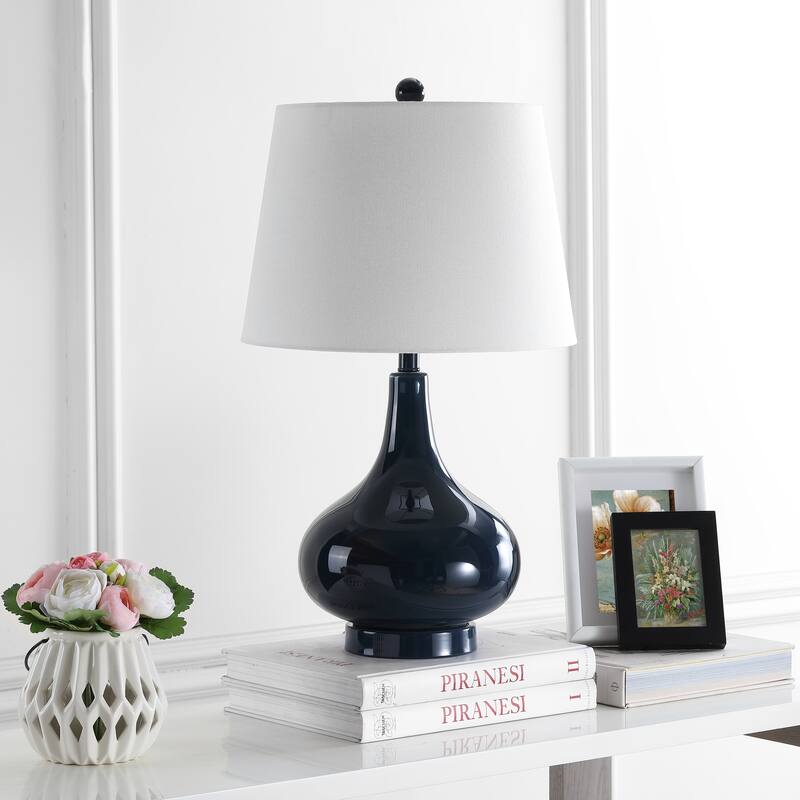 SAFAVIEH Lighting Shanda 24-inch Gourd Glass White Table Lamp (Set of 2) - 14"x14"x24" - 14Wx14Dx24H