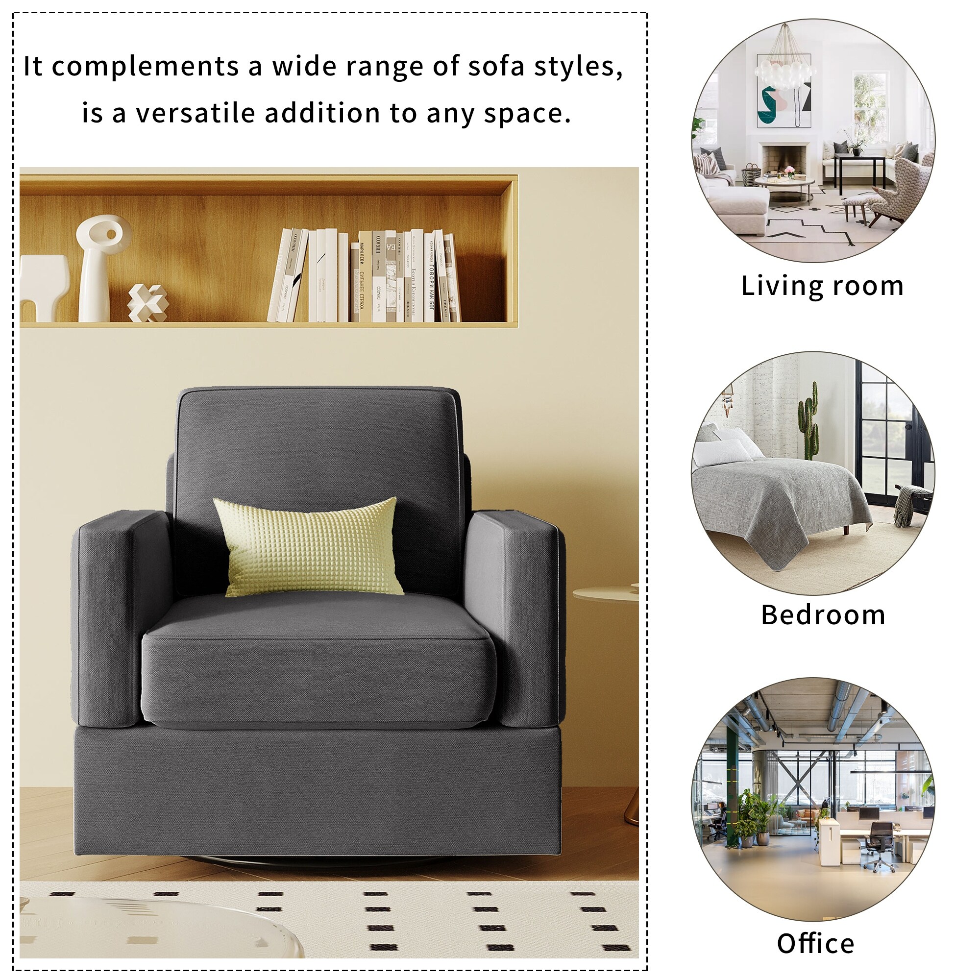 Modern Living Room and Bedroom Small 360 Degree Rotating Sofa
