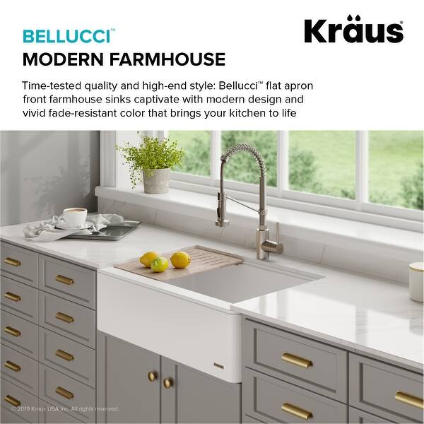 Shop Kraus Bellucci 30 Ceramtek Granite Composite Farmhouse Kitchen Sink Overstock 27753923