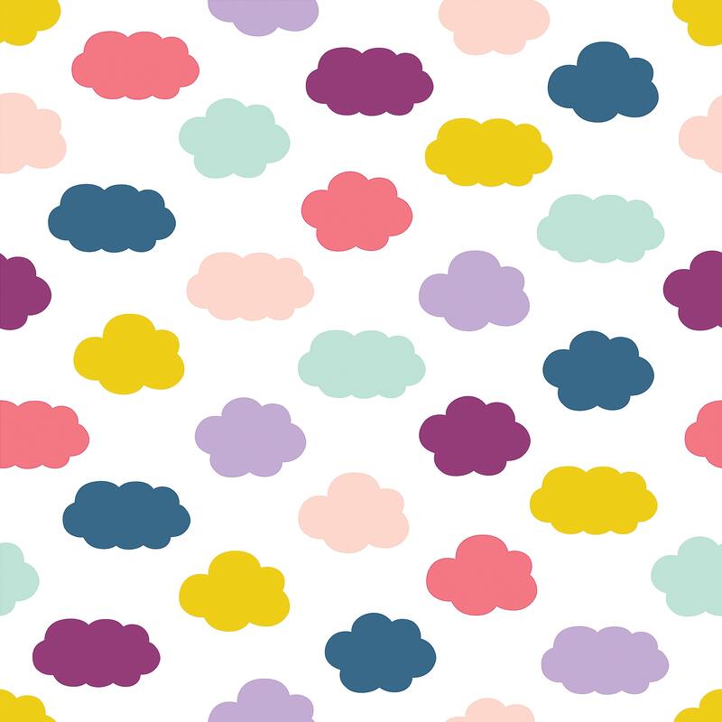 Teacher Created Resources Peel and Stick Decorative Paper Roll, 17-1/2" x 10 ft, Oh Happy Day Clouds