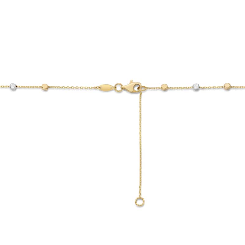 Clover 14K Two-Tone Gold Station Necklace - Adjustable 16-18"