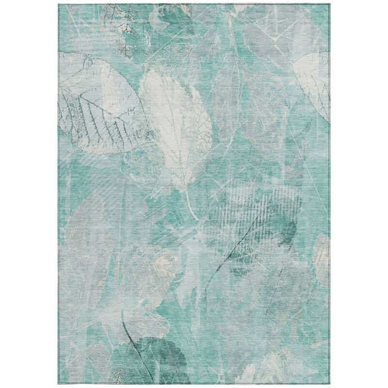 HomeRoots Floral Transitional Rectangle Outdoor Rug