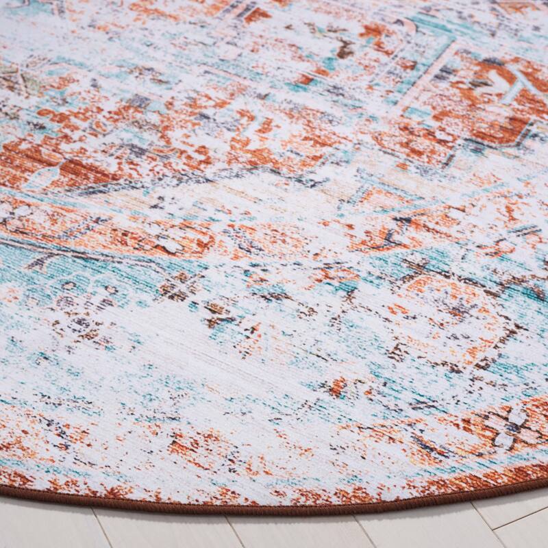 SAFAVIEH Tucson Machine Washable Slip Resistant Aimee Distressed Rug