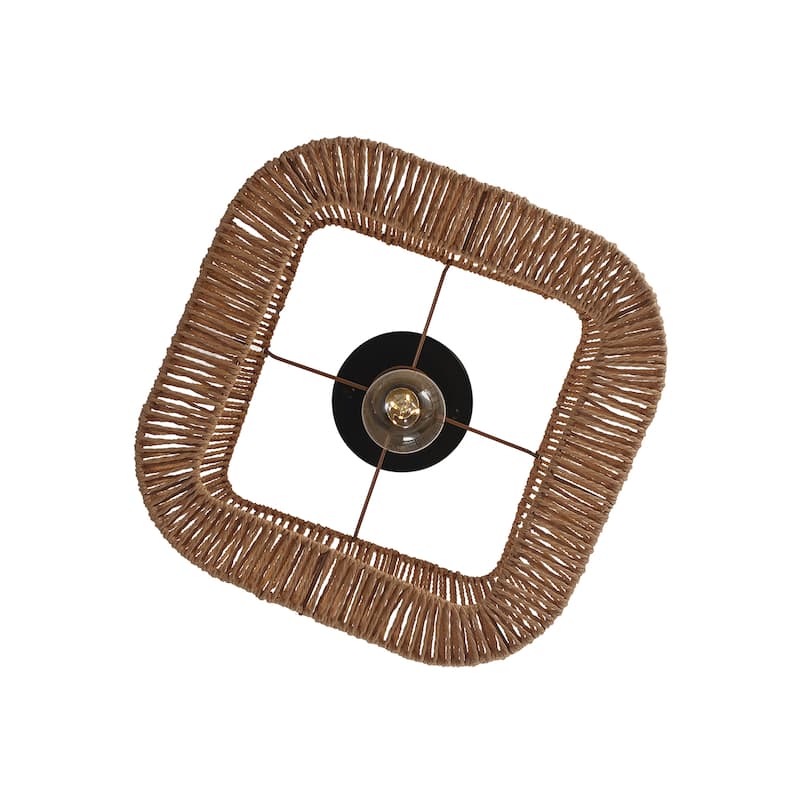 1 - Light Semi - Flush Mount Ceiling Light - Natural