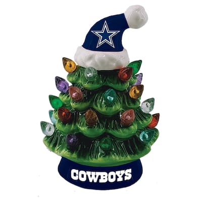 8" LED Ceramic Tabletop Christmas Tree, Dallas Cowboys