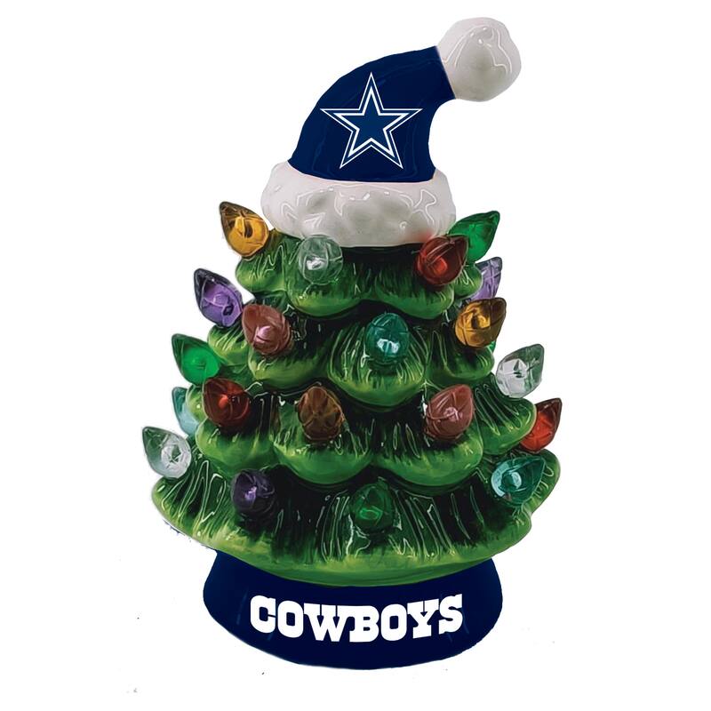 8" LED Ceramic Tabletop Christmas Tree, Dallas Cowboys