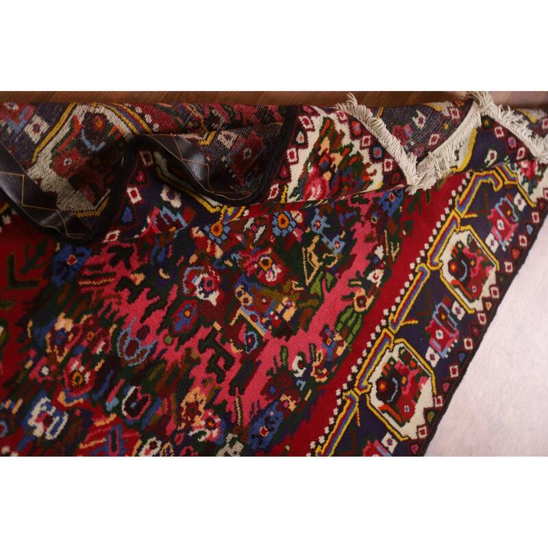 Hand Knotted Oriental 100% Wool Carpet Traditional Floral Pink Bakhtiari Area Rug - 4' 10'' X 3' 9''