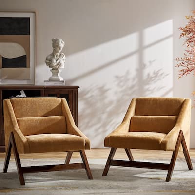 Maria Modern Arm Chair with lumbar pillow Set of 2 by HULALA HOME