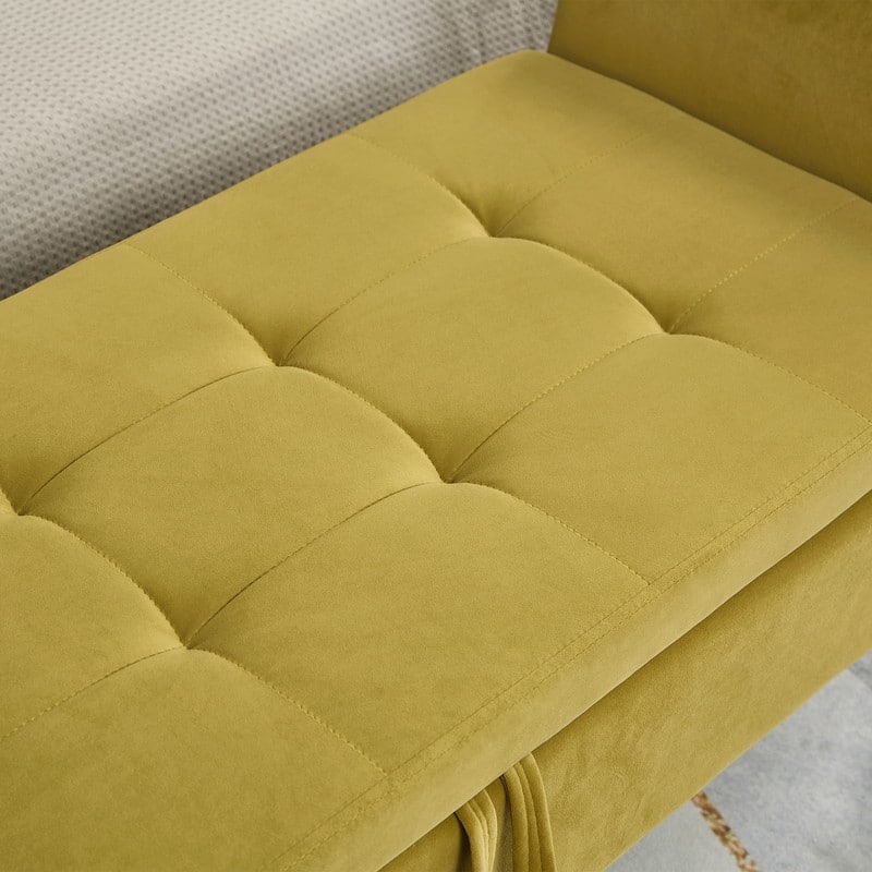 Modern Velvet Storage Accent Bench-51.5" x 18.3" x 22"