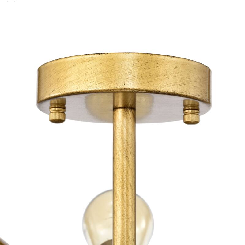 Lorena Sputnik Brushed Brass 15-Light Industrial Flush Mount