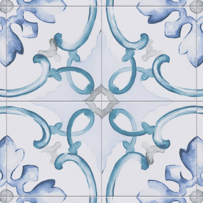 Merola Tile Saint Germain Gele Deco Jules 5-3/4" x 5-3/4" Porcelain Floor and Wall Tile
