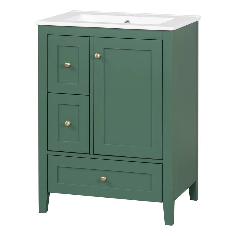 GDFStudio - Nathaniel Cooper 24-Inch Freestanding Bathroom Vanity with Modular Storage