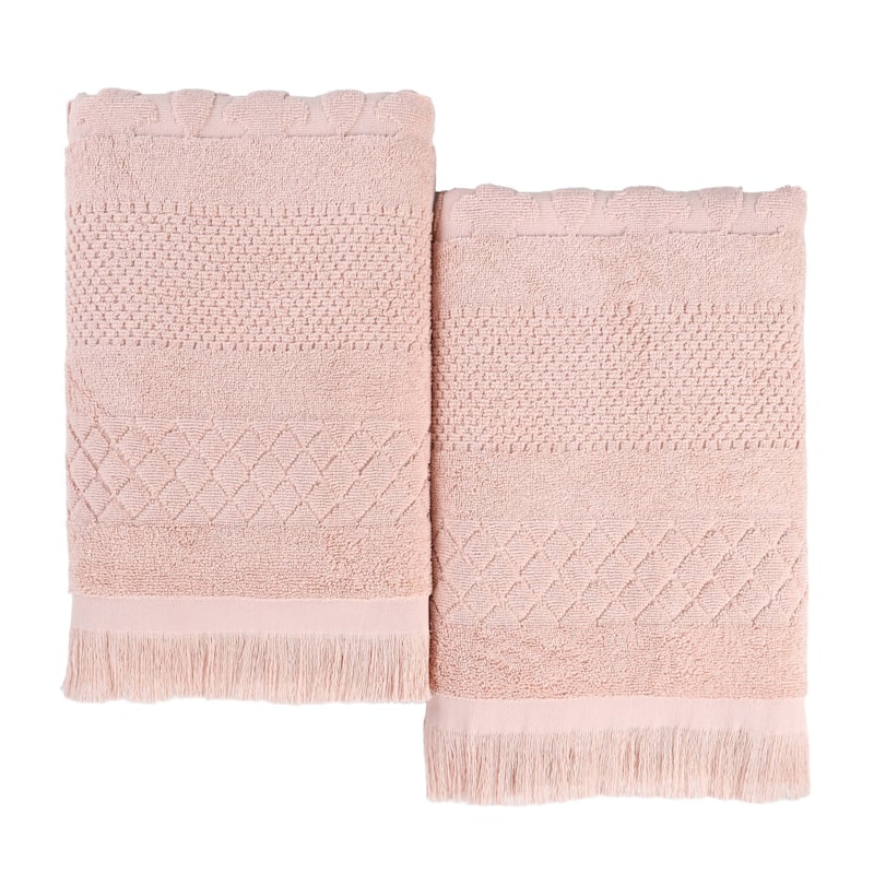Superior Rolla Cotton Geometric Jacquard Plush Soft Bath Sheet Set of 2