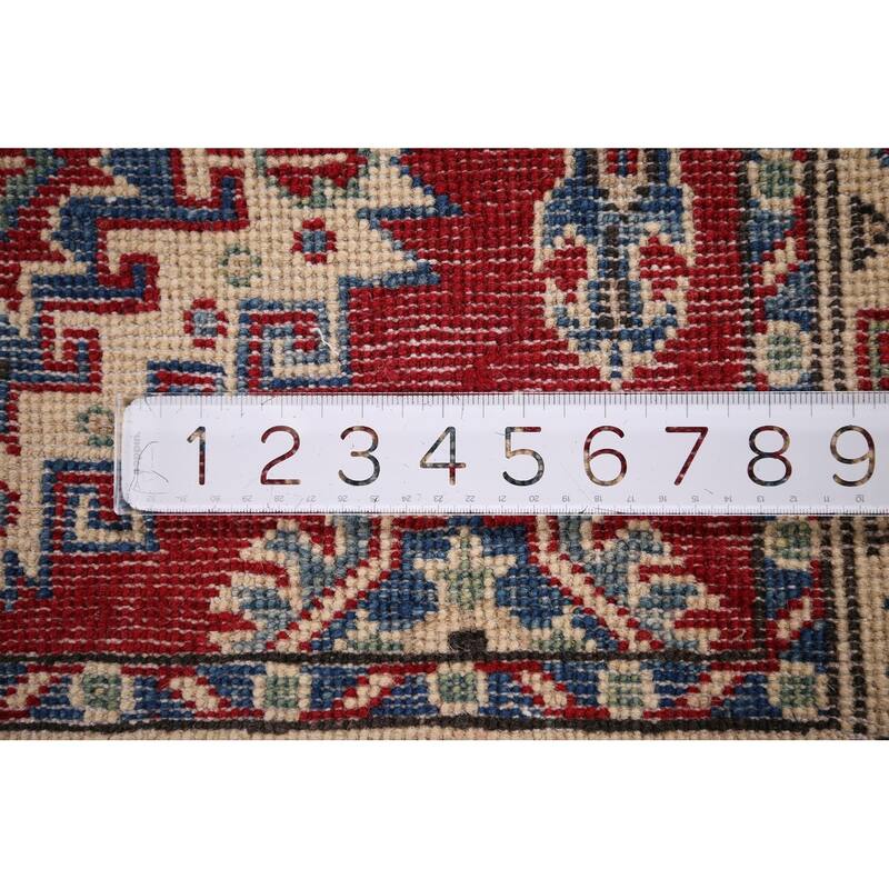 Red Kazak Runner Rug Handmade Wool Carpet - 2'6" x 16'3"