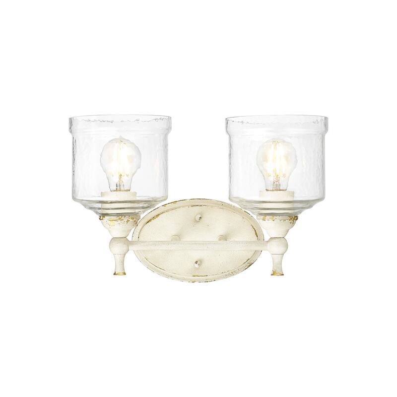 Golden Lighting 0806-BA2 HWG Keating 2 Light 15" Wide Vanity Light - Antique Ivory
