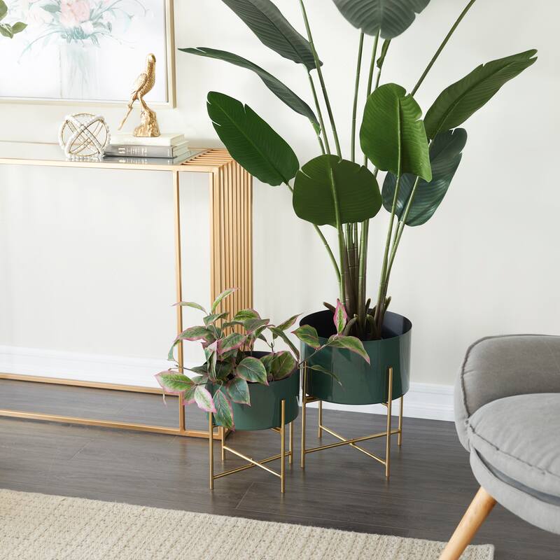 Iron Contemporary Planter (Set of 2) - S/2 12", 16"H