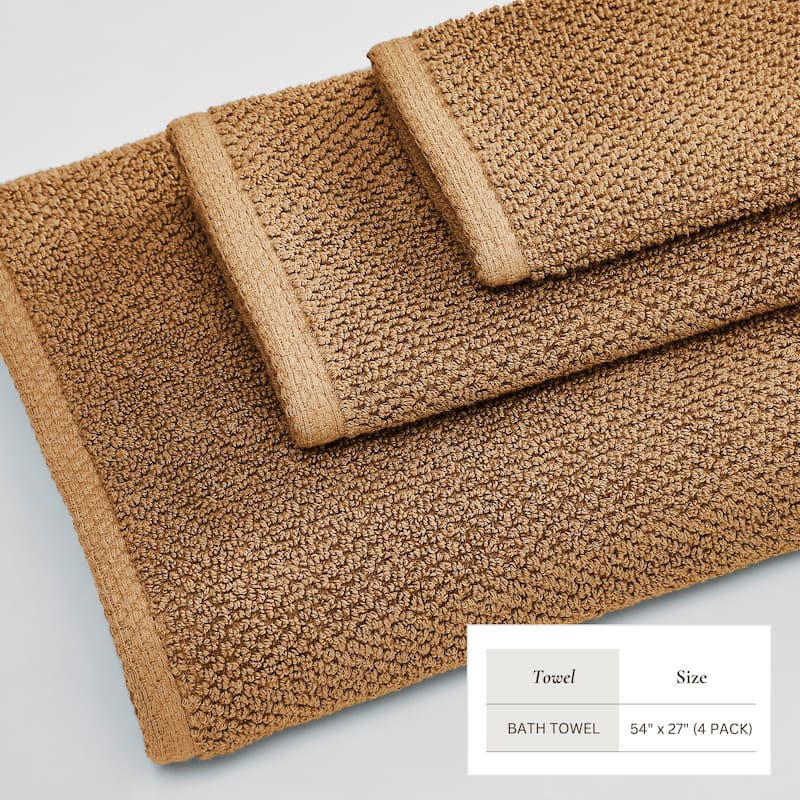 100% Cotton Acacia Collection Ultra Absorbant Popcorn Bath Towels