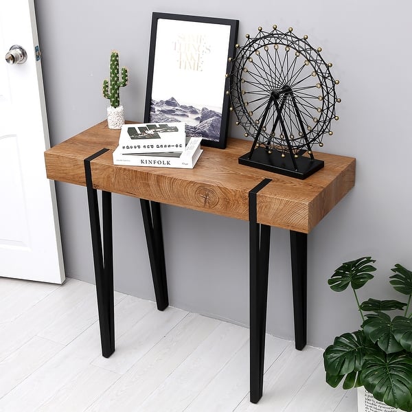 Shop Modern Industrial Narrow Console Table For Entryway Slim