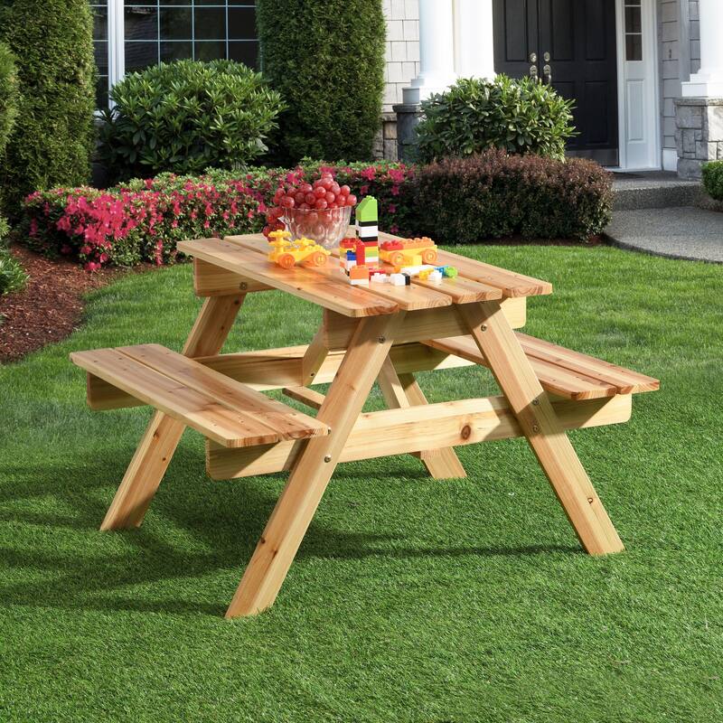 natural Solid Wood Children’s Table and Chair Set for Playroom Bedroom Reading and Creative Activities